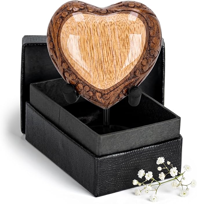 Heart Shaped Wooden Urns for Human Ashes