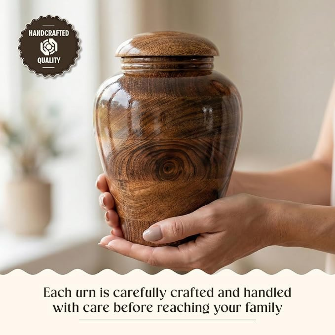 Medium Wooden Cremation Urn for Human Ashes