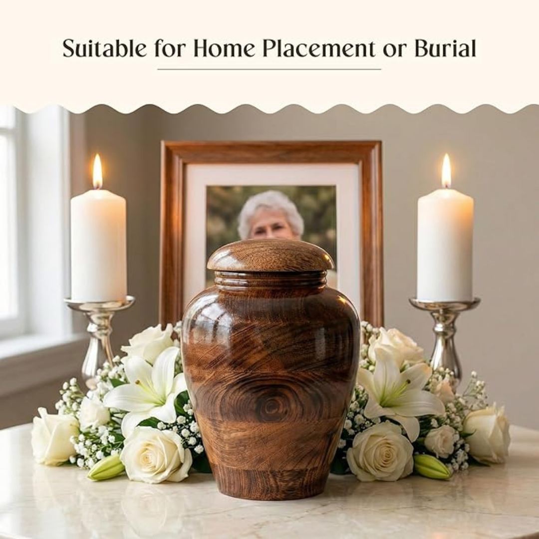 Medium Wooden Cremation Urn for Human Ashes