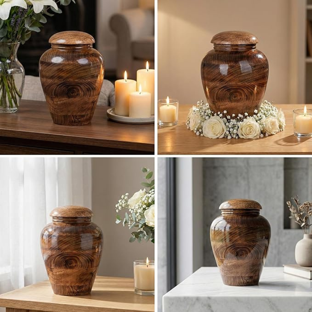 Medium Wooden Cremation Urn for Human Ashes