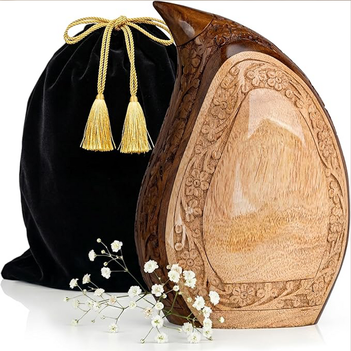 Wooden Teardrop Urns for Human Ashes