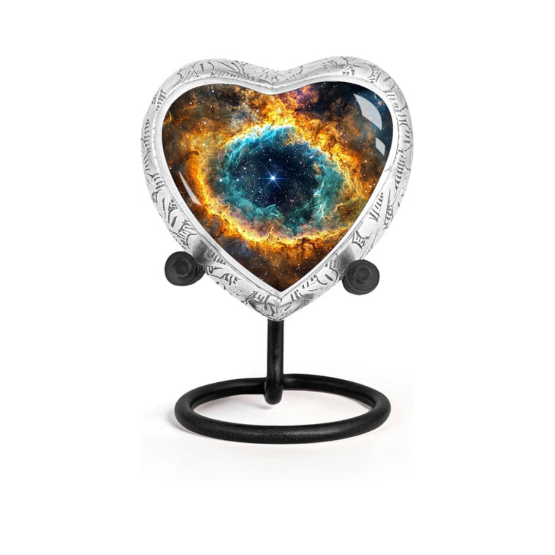 Small Heart Celestial Heart Keepsake Cremation Urn for Human Ashes