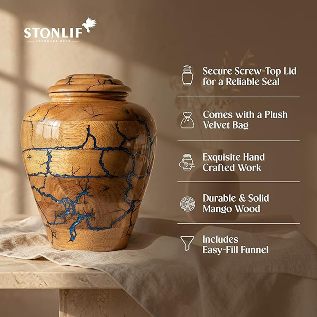 Large Wooden Cremation Urns for Human Ashes