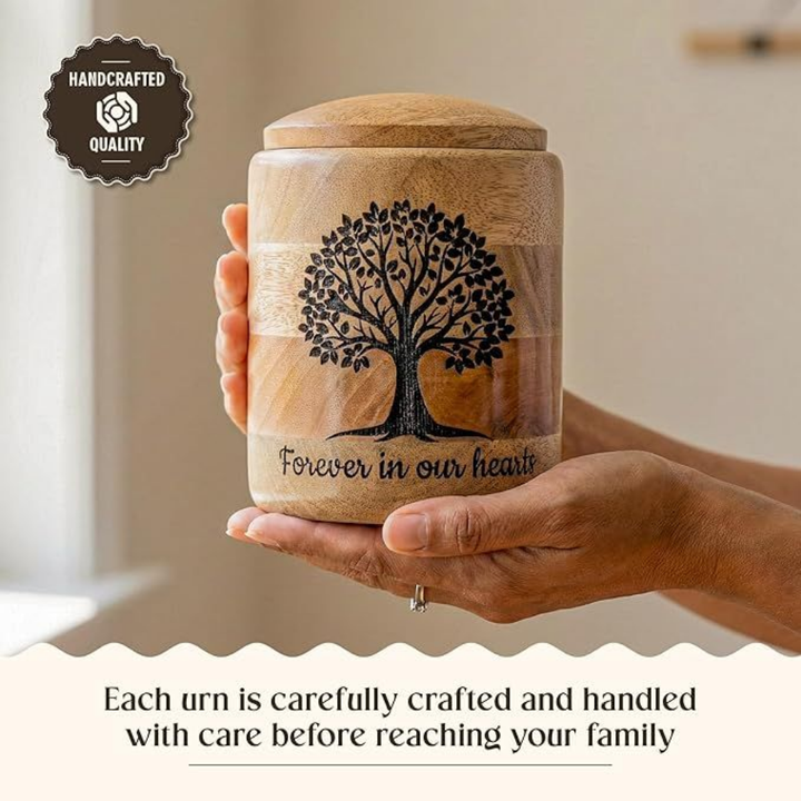 Medium Wooden Cremation Urn for Human Ashes