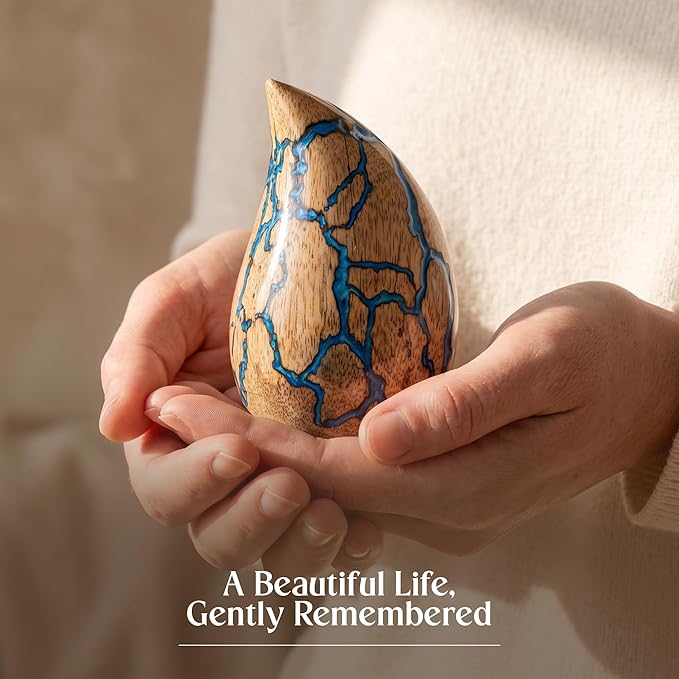Wooden Teardrop Cremation Urns for Human Ashes