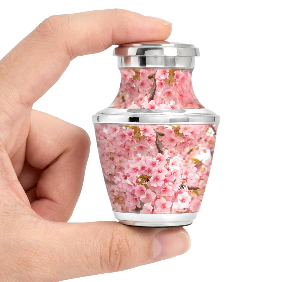 Small Keepsake Cherry Blossom Keepsake Cremation Urn for Human Ashes