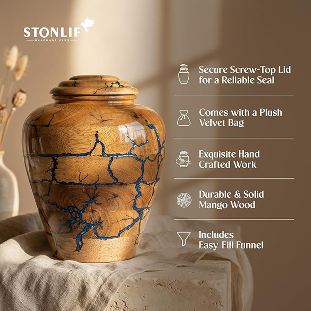 Extra Large Wooden Cremation Urns for Human Ashes