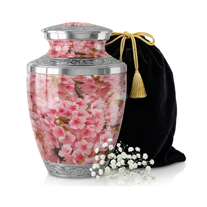 Large Cherry Blossom Cremation Urn for Human Ashes Adult