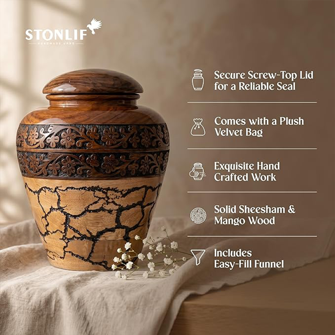 Large Wooden Urns for Human Ashes