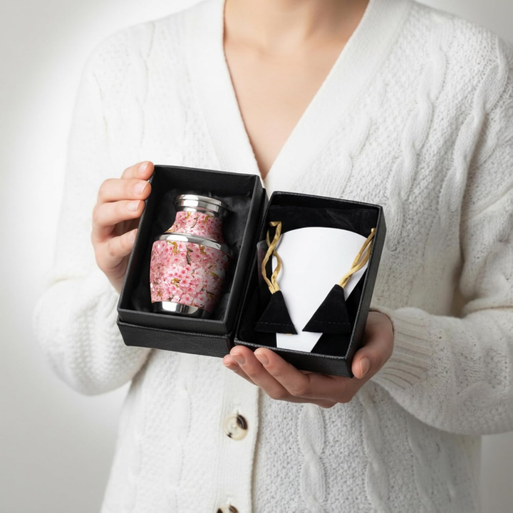 Small Keepsake Cherry Blossom Keepsake Cremation Urn for Human Ashes