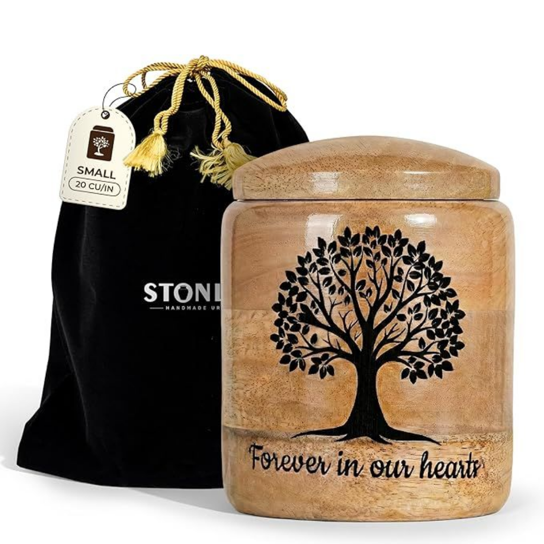 Small Wooden Cremation Urn for Ashes