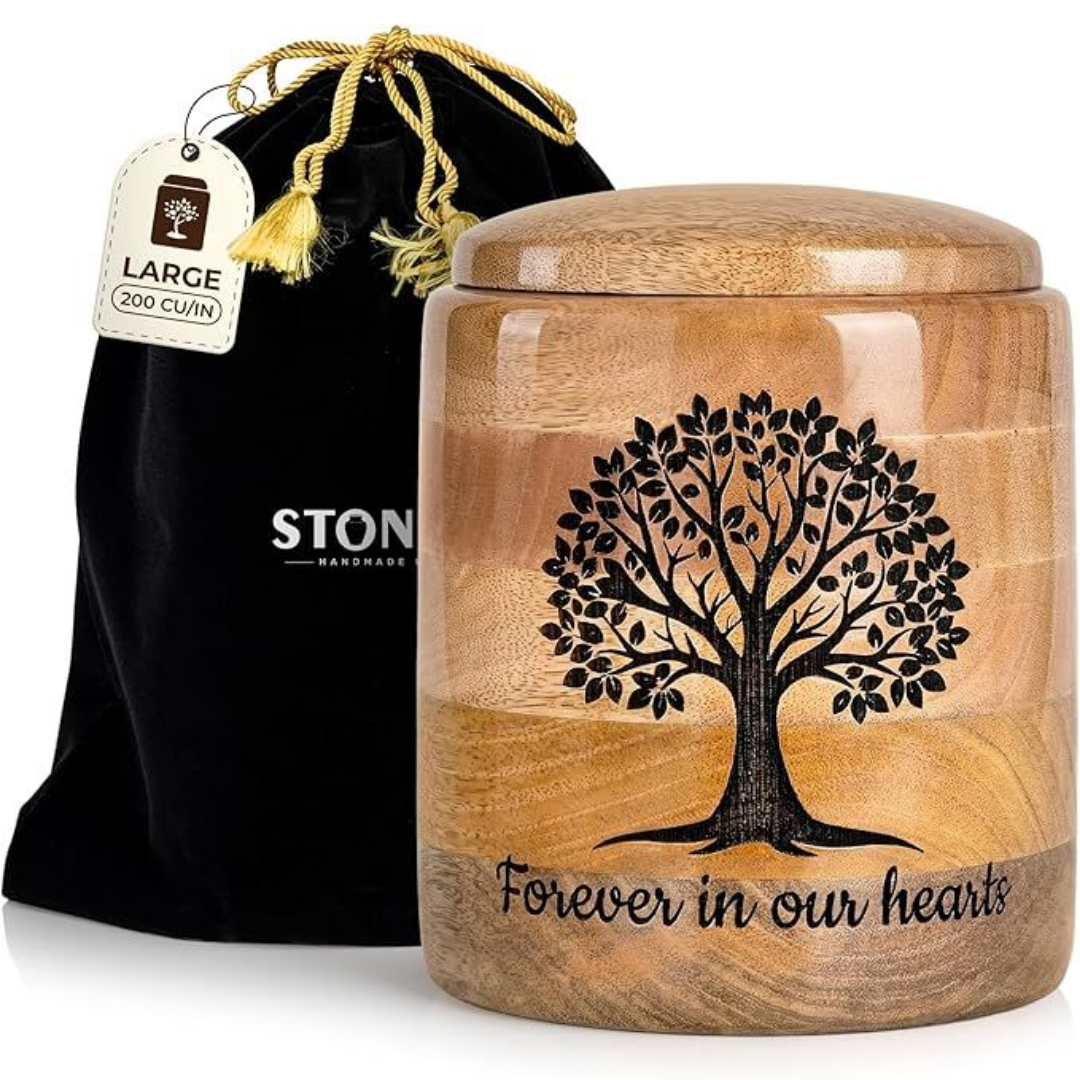 Large Wooden Cremation Urn for Human Ashes