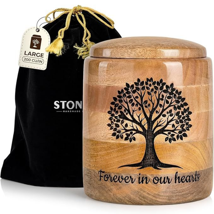 Large Wooden Cremation Urn for Human Ashes