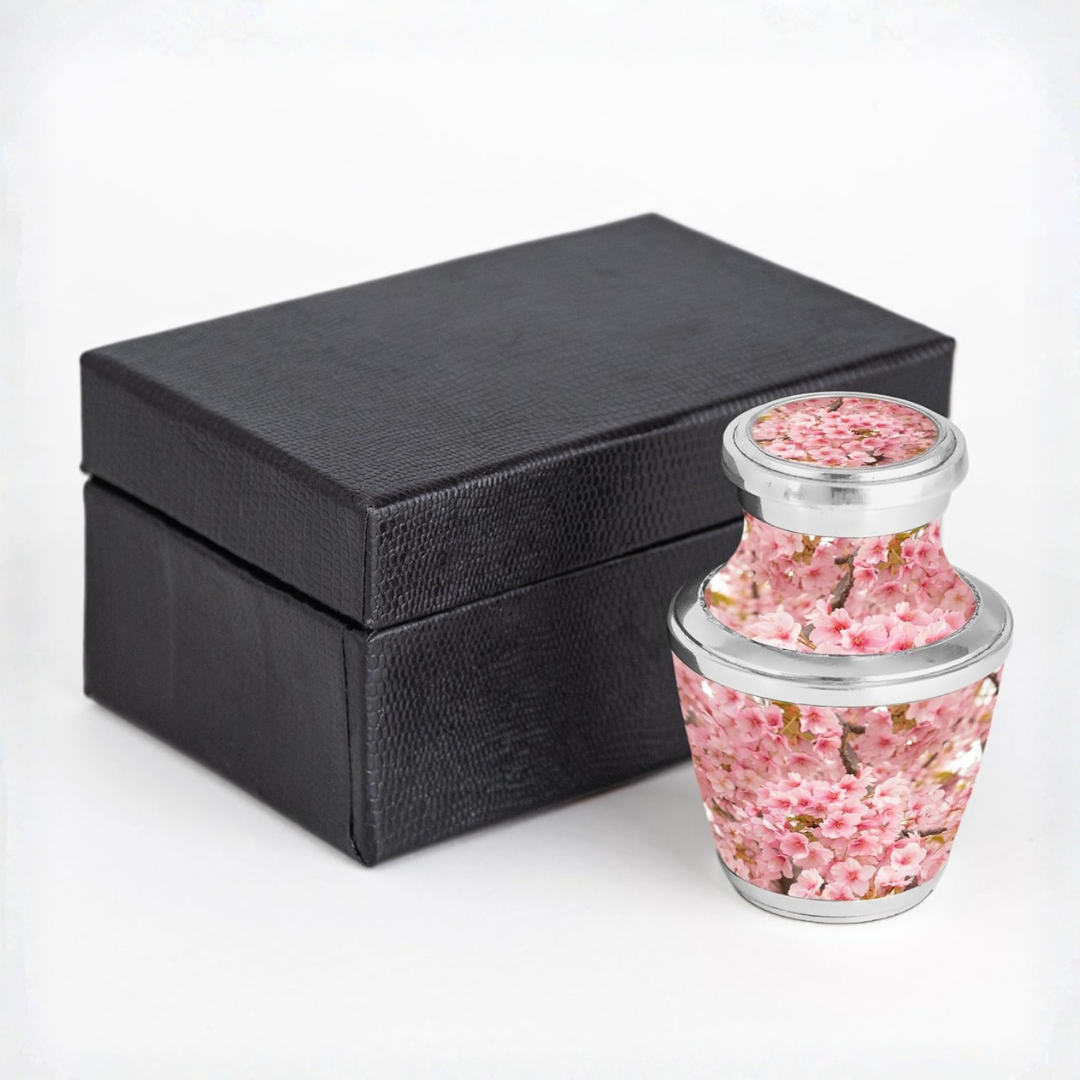 Small Keepsake Cherry Blossom Keepsake Cremation Urn for Human Ashes
