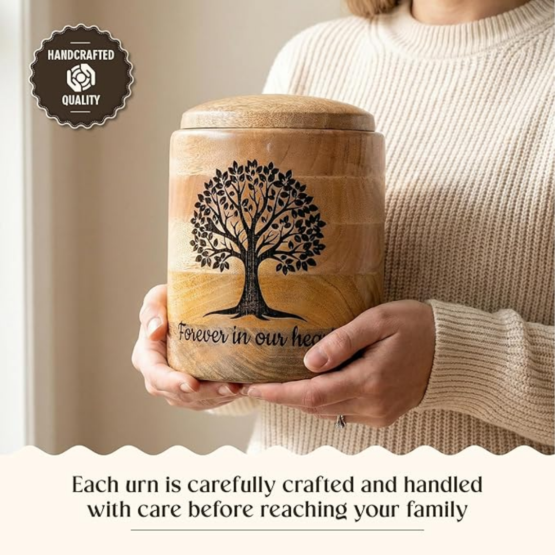 Large Wooden Cremation Urn for Human Ashes