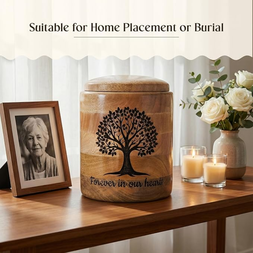 Large Wooden Cremation Urn for Human Ashes