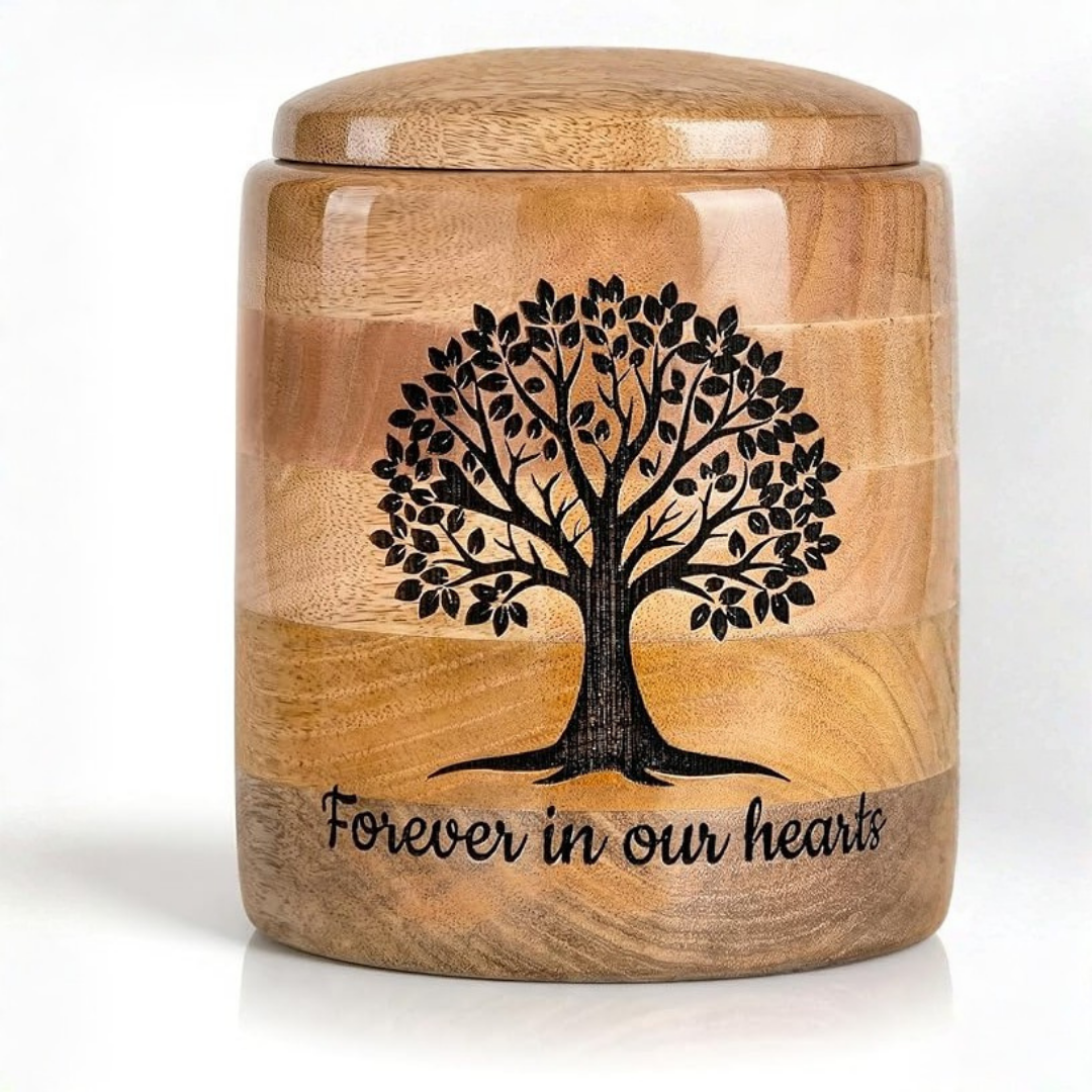 Large Wooden Cremation Urn for Human Ashes
