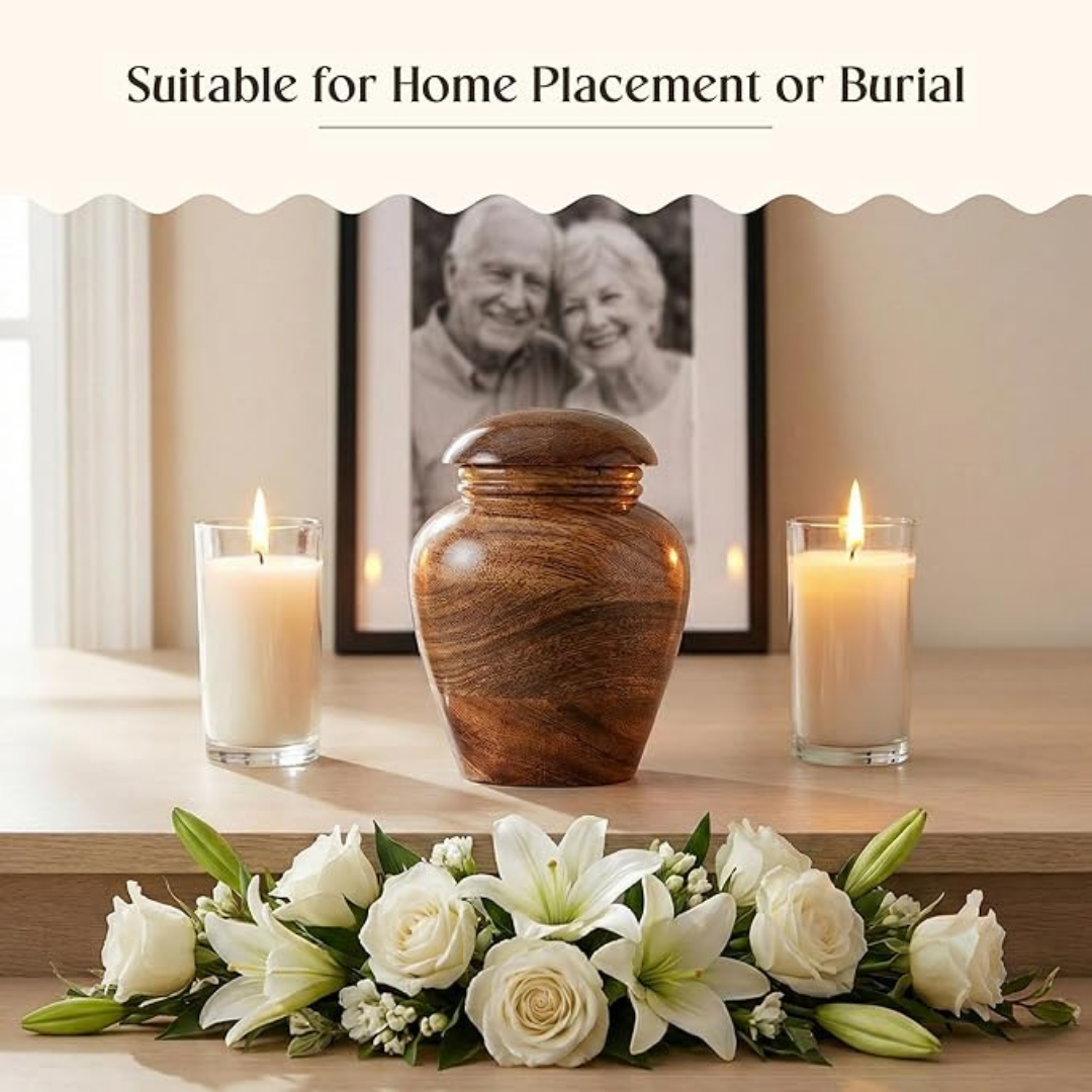 Small Wooden Cremation Urn for Human Ashes