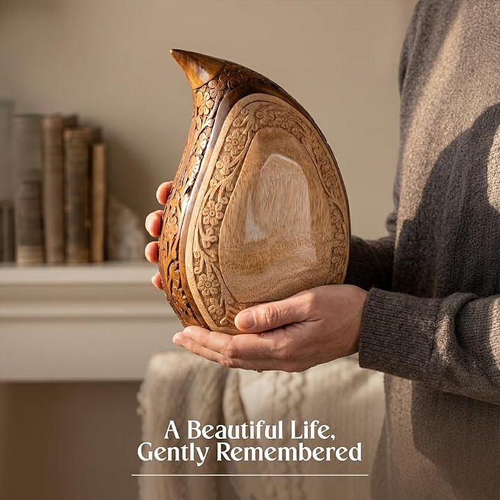 Wooden Teardrop Urns for Human Ashes