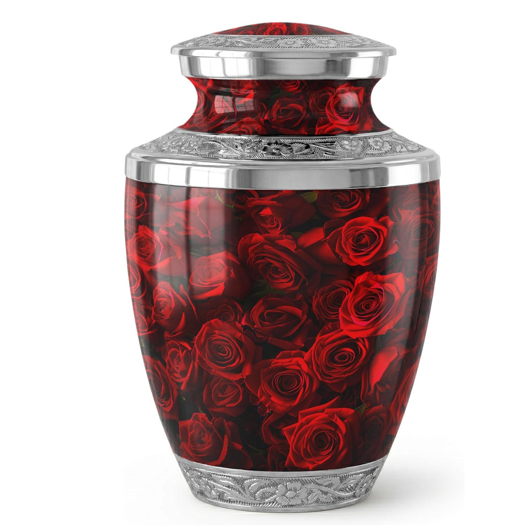Red Rose Keepsake Cremation Urn for Human Ashes