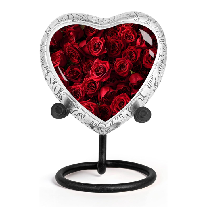 Red Rose Keepsake Cremation Urn for Human Ashes