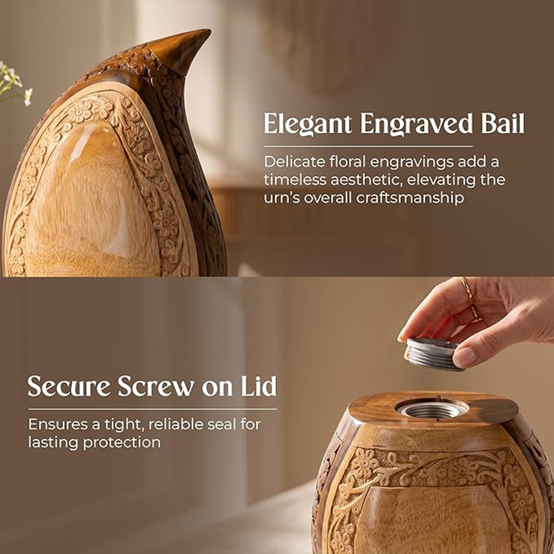 Wooden Teardrop Urns for Human Ashes