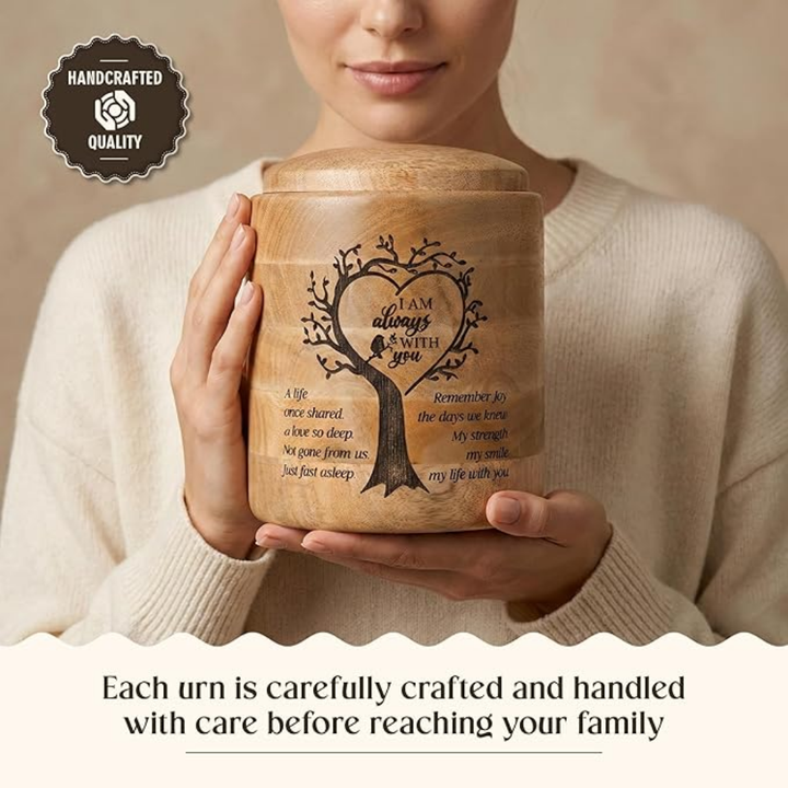 Large Wooden Cremation Urn for Human Ashes