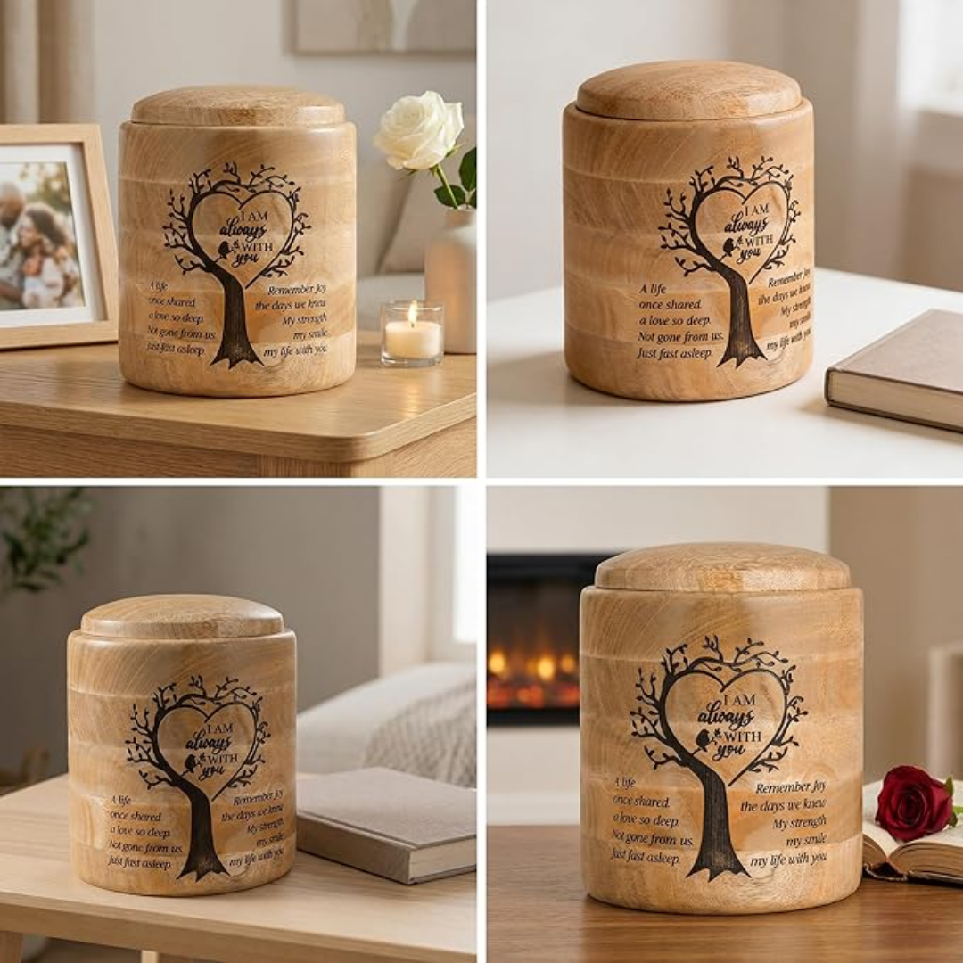 Large Wooden Cremation Urn for Human Ashes