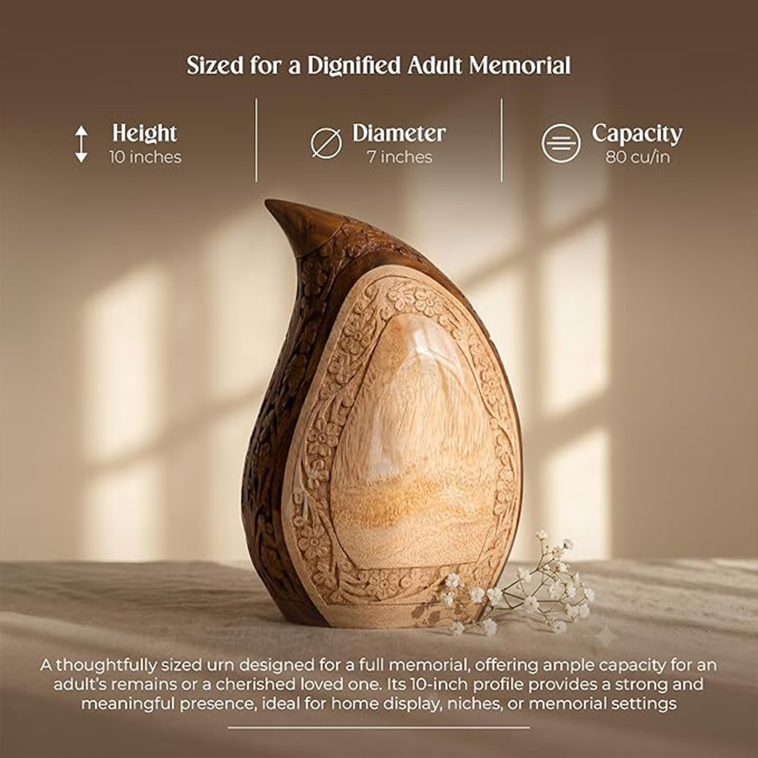Wooden Teardrop Urns for Human Ashes