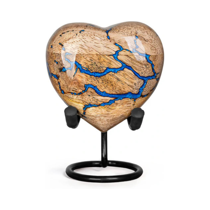 Heart Shaped Wooden Cremation Urns for Human Ashes