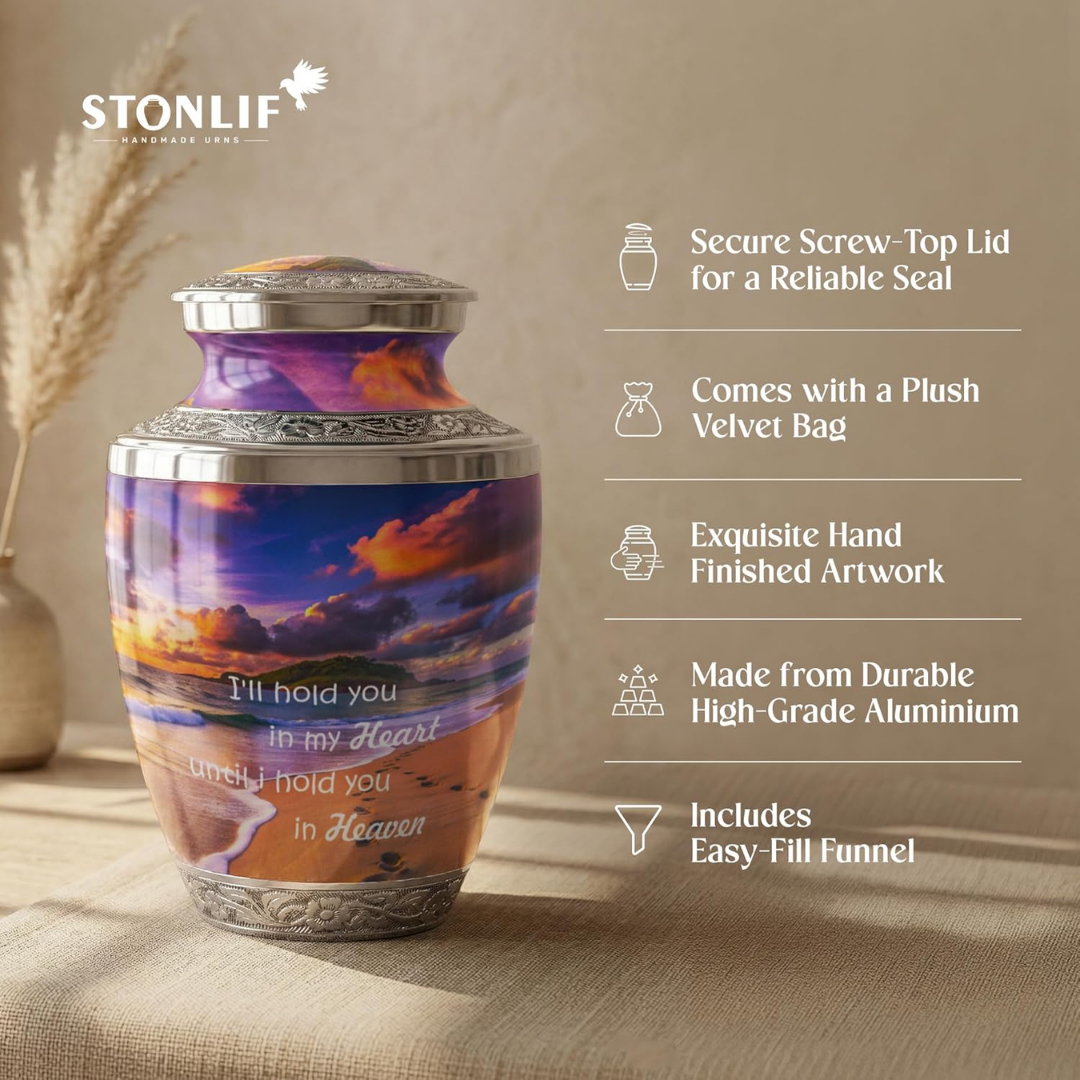 Large Footprint Cremation Urn for Human Ashes
