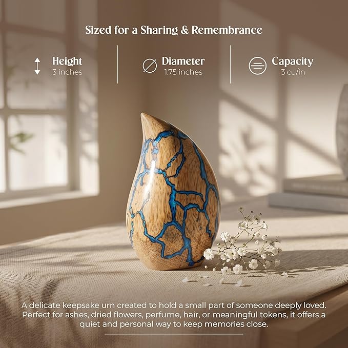 Wooden Teardrop Cremation Urns for Human Ashes