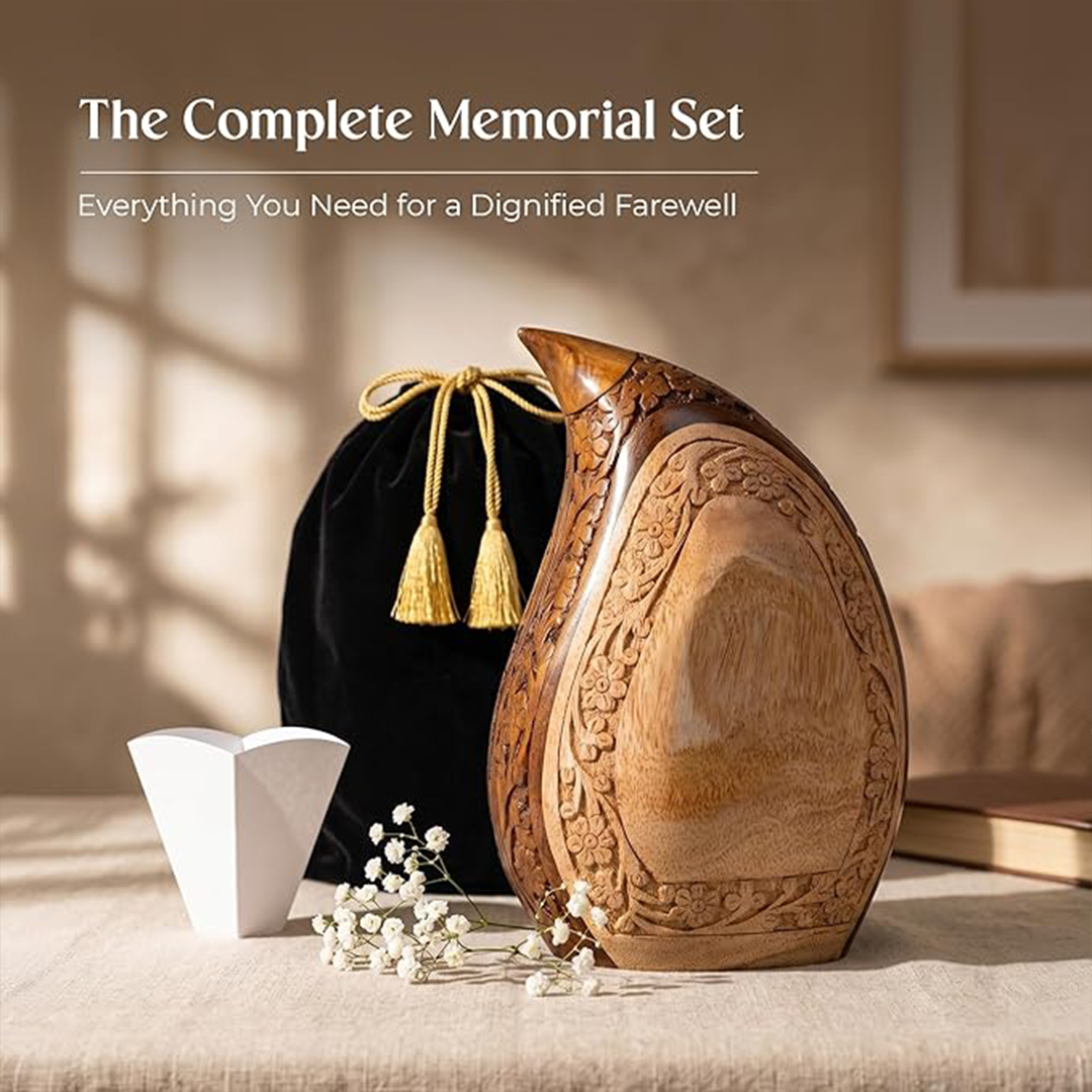 Wooden Teardrop Urns for Human Ashes