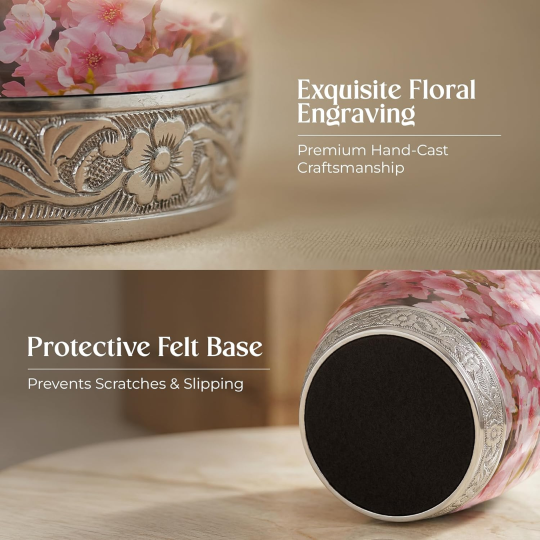Large Cherry Blossom Cremation Urn for Human Ashes Adult