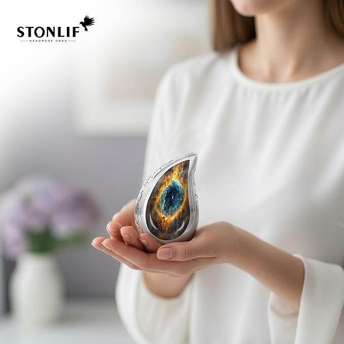 Small Teardrop Celestial Teardrop Keepsake Cremation Urn for Human Ashes