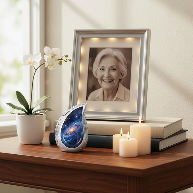 Deep Cosmos Teardrop Keepsake Cremation Urn for Human Ashes