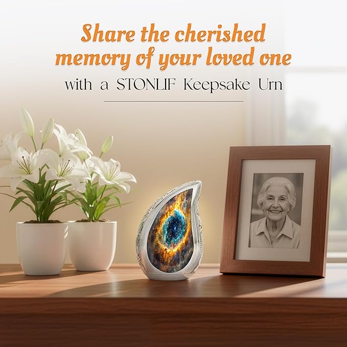Small Teardrop Celestial Teardrop Keepsake Cremation Urn for Human Ashes