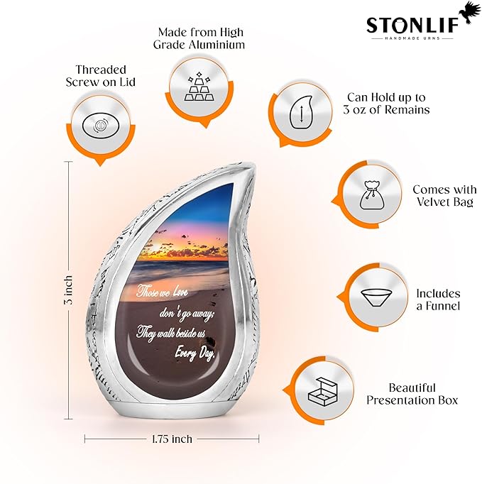 Sunset Teardrop Keepsake Cremation Urn for Human Ashes