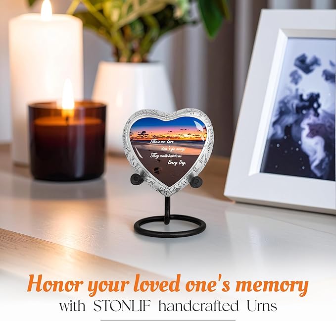 Sunset Heart Keepsake Cremation Urn for Human Ashes