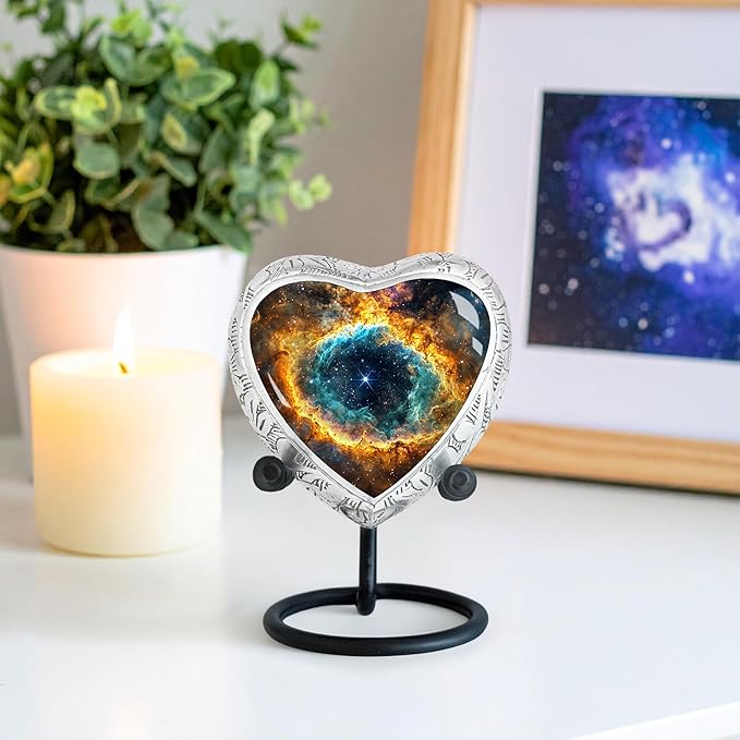 Small Heart Celestial Heart Keepsake Cremation Urn for Human Ashes