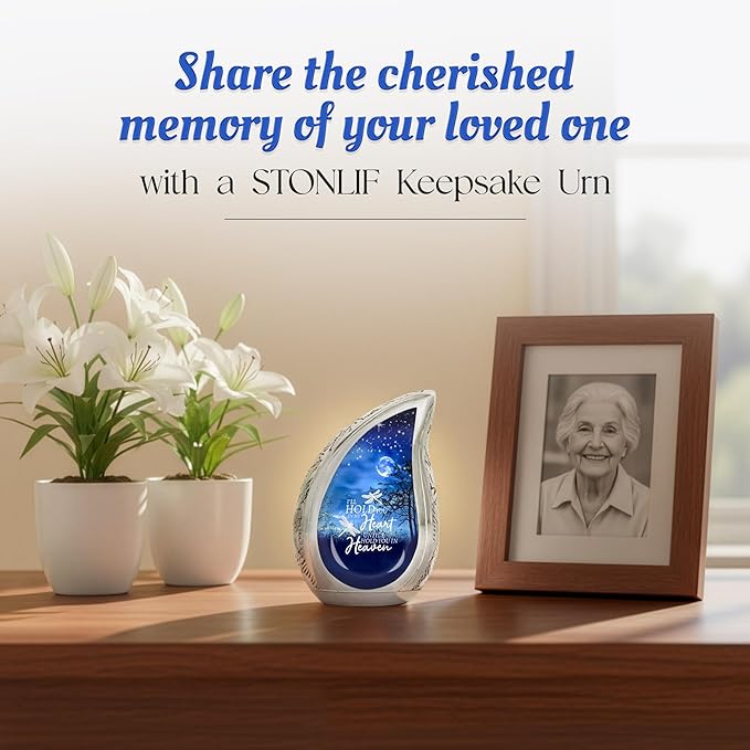 Starry Night Teardrop Keepsake Cremation Urn for Human Ashes