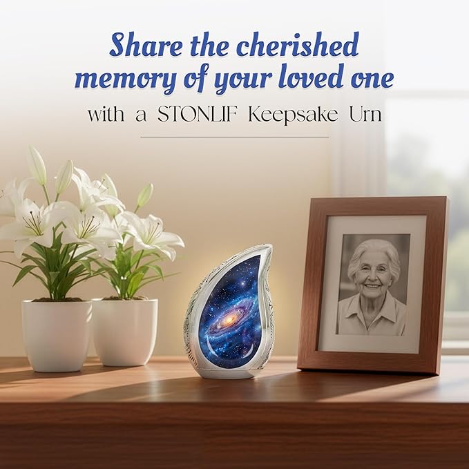 Deep Cosmos Teardrop Keepsake Cremation Urn for Human Ashes