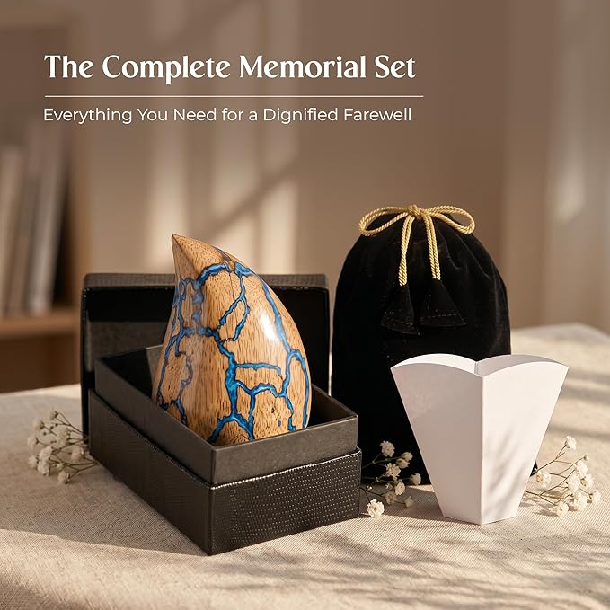 Wooden Teardrop Cremation Urns for Human Ashes