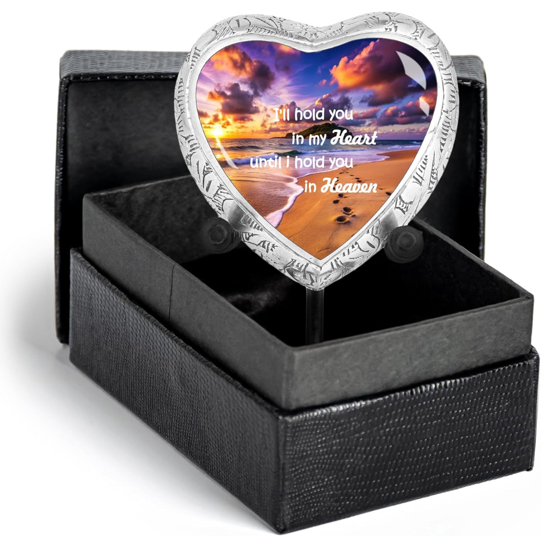 Small heart Footprint Heart Keepsake Cremation Urn for Human Ashes