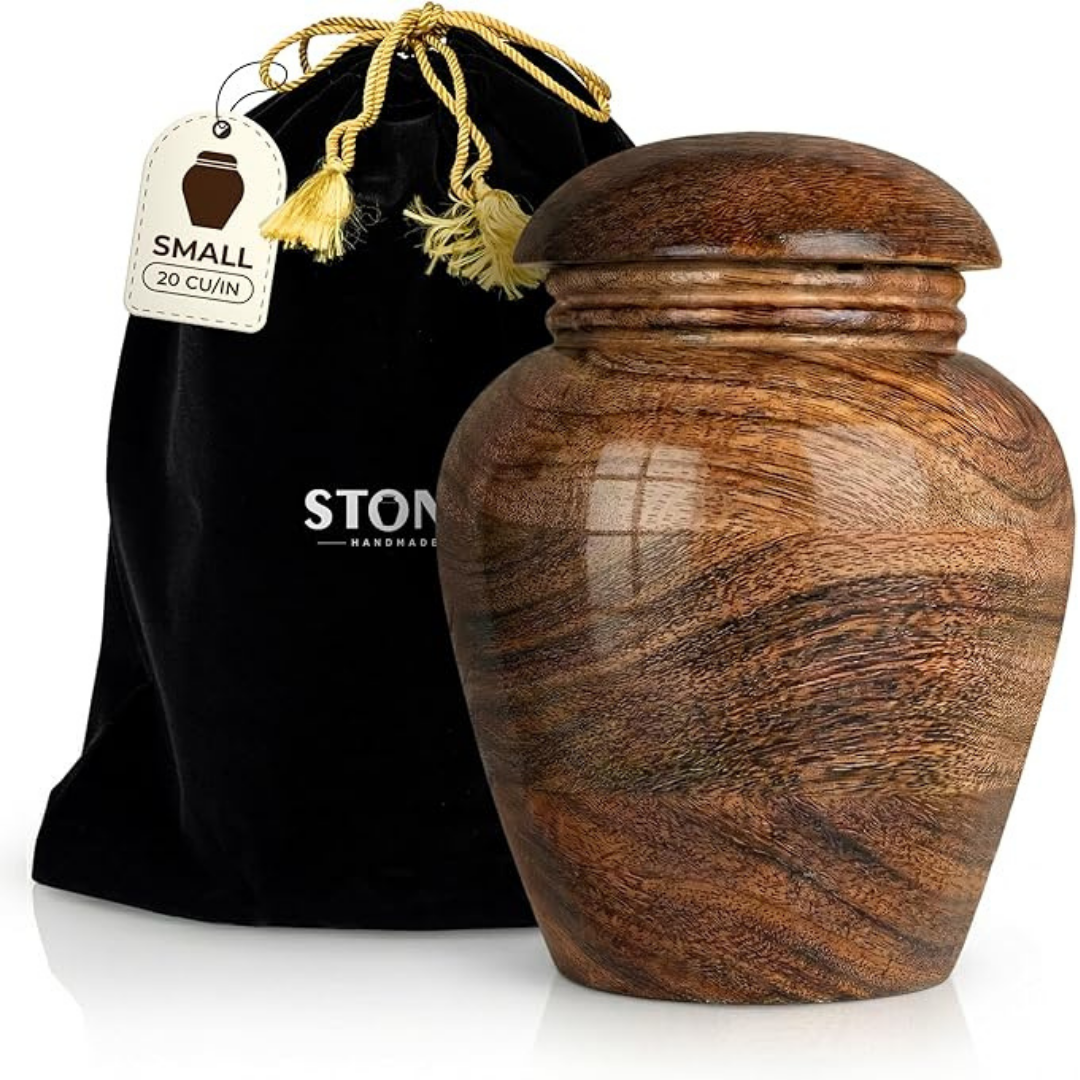Small Wooden Cremation Urn for Human Ashes