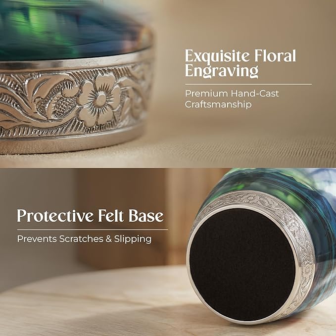 Large Aurora Borealis Cremation Urn for Human Ashes