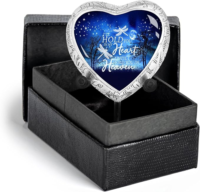 Small Heart Starry Night Heart Keepsake Cremation Urn for Human Ashes