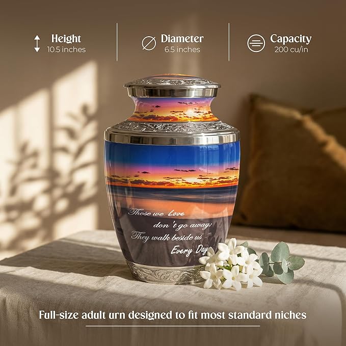 Sunset Teardrop Keepsake Cremation Urn for Human Ashes
