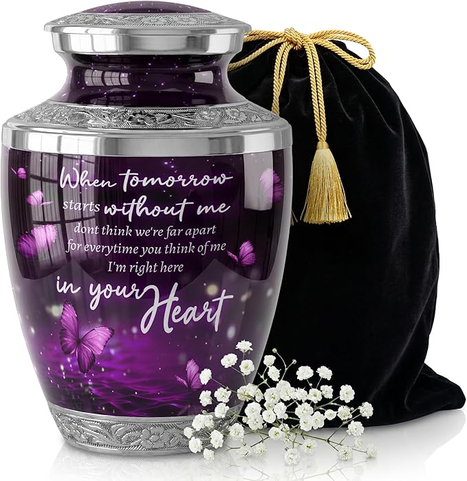 Eternal Memory Butterfly Urn for Female – Large 200 Cubic inches Adult Funeral Memorial Urn