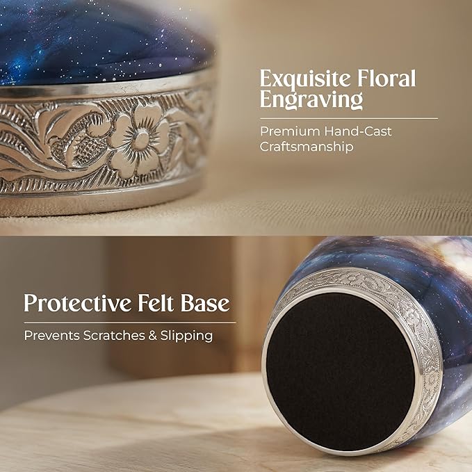 Deep Cosmos Cremation Urn for Human Ashes – Large Adult Aluminum Memorial Funeral
